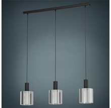 Hanglamp met drie lampen en glazen kappen