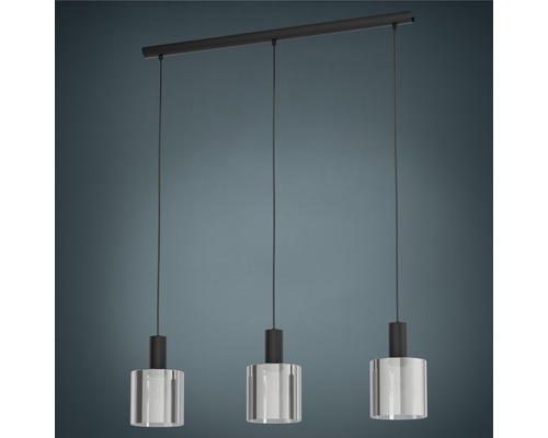 Hanglamp met drie lampen en glazen kappen