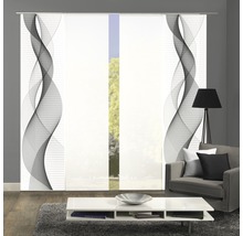 HOME FASHION Paneelgordijn Opalia grijs 60x245 cm set van 4