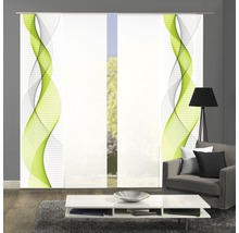 HOME FASHION Paneelgordijn Opalia appelgroen 60x245 cm set van 4
