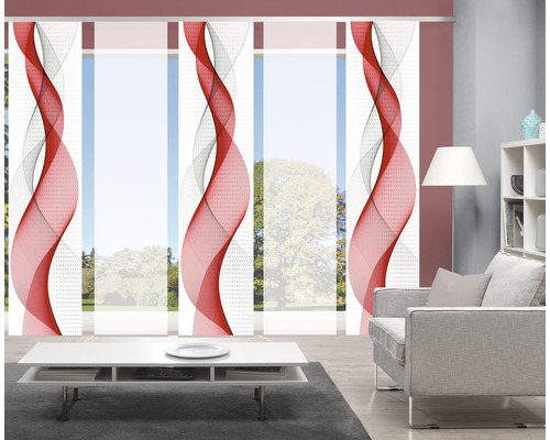 Kamerweergave met schuifgordijnen met golfmotief