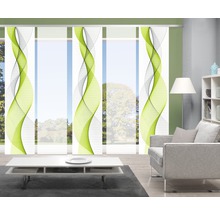 HOME FASHION Paneelgordijn Opalia appelgroen 60x245 cm set van 5