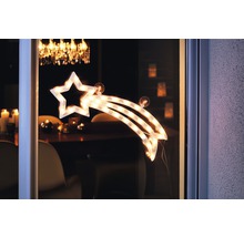 Lichtgevende vallende ster raamdecoratie met zuignappen voor raambevestiging.