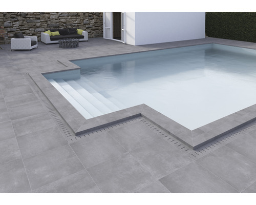 FLAIRSTONE Zwembadrand Modern Dark randsteen grijs 60x15x5 cm