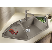 Hoekspoelbak met kraan, afdruiprek en spoelbak