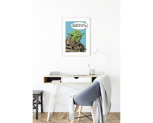 Ingelijste Yoda poster met de quote: Doe het of doe het niet. Er is geen proberen.