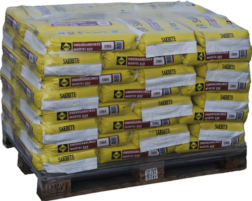 Pallet met zakken Sakrete ondersabelingsmortel K60