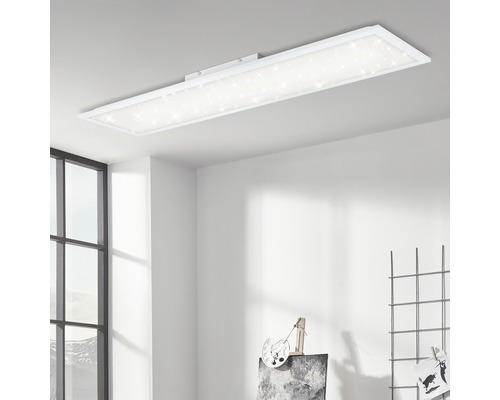 Rechthoekige led-plafondlamp aan kamerplafond