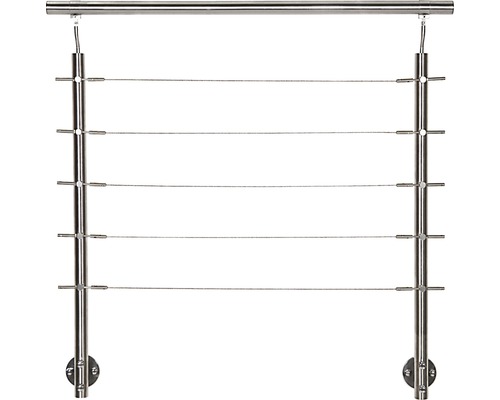 Reling met roestvrijstalen palen en staalkabels