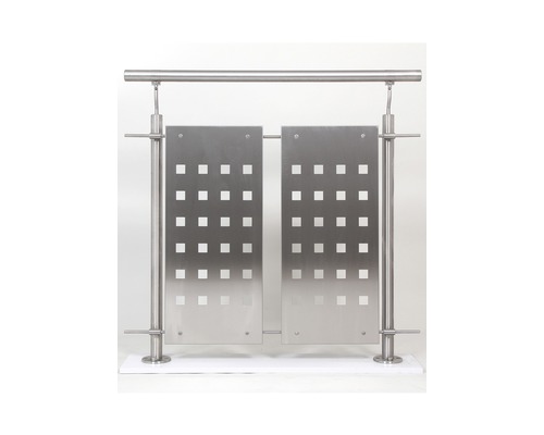 Roestvrijstalen balustrade met vierkante uitsparingen