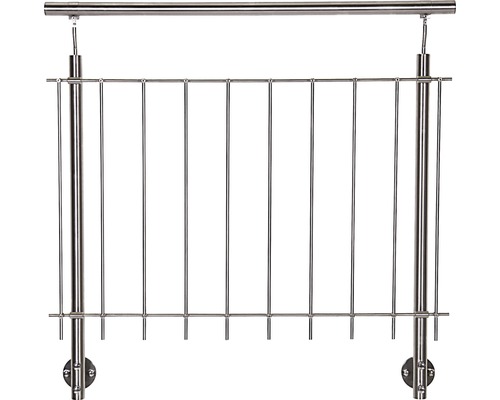 Reling met metalen rooster en roestvrijstalen palen voor trappen en balkons