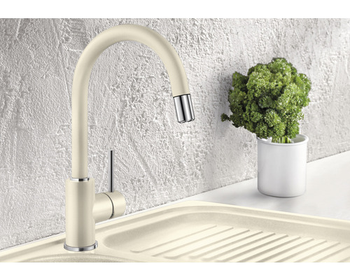 Keukenkraan in klassiek design met hoge uitloop en eenhendelmengkraan