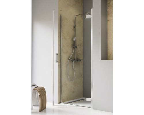 SCHULTE Nis pendeldeur Toura Plus scharnierzijde rechts 90x200 cm chroom Inloopdouche met douchearmatuur en afvoergoot