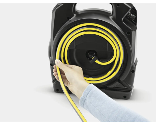 Kärcher slangtrommel met gele hogedrukslang