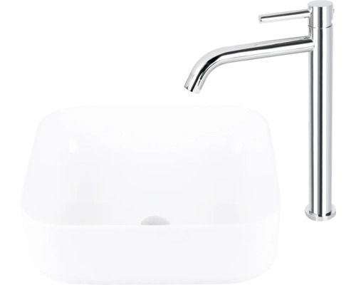 Waskom van keramiek met kraan