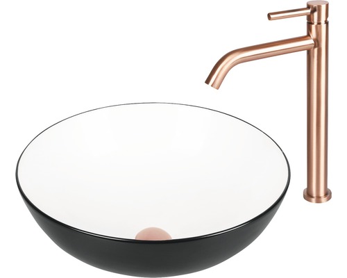 Wastafel met opzetwastafel en kraan