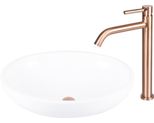 Wastafel en kraan voor de badkamer