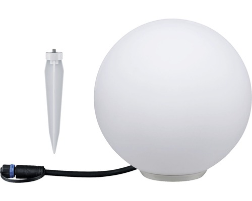 Bolvormige lamp met grondspies en kabel