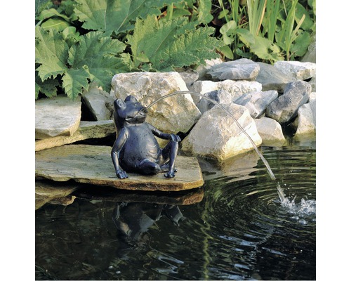 Kikkerfiguur als waterspuwer voor de tuinvijver