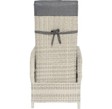 Tuinstoel van rotan met grijze bekleding