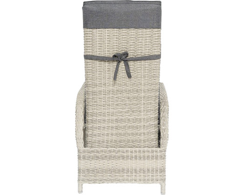 Tuinstoel van rotan met grijze bekleding