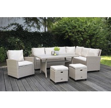 GARDEN PLACE Diningset Madeira 6-zits, 6-delig lichtgrijs incl. tafel en zitkussens
