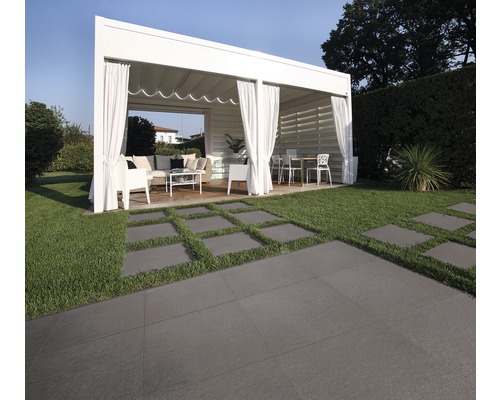 FLAIRSTONE Keramische terrastegel gerectificeerd goldengrey, 60 x 60 x 2 cm