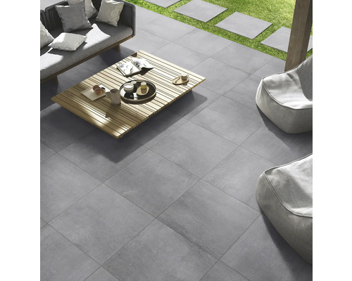 FLAIRSTONE Keramische terrastegel gerectificeerd garden titan, 60 x 60 x 2 cm