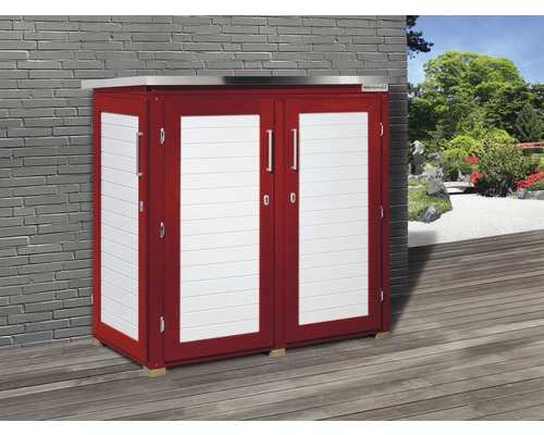 Tuinkast met twee deuren en roestvrijstalen afdekking voor buiten