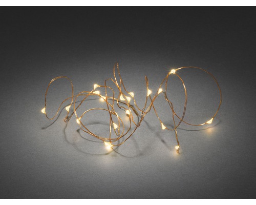 KONSTSMIDE Kerstverlichting LED lichtsnoer 20 lampjes extra warmwit met 6 uur timer 1,9 m LED draadverlichting voor binnenshuis