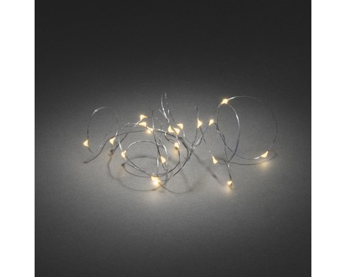 KONSTSMIDE Kerstverlichting LED lichtsnoer 40 lampjes extra warmwit met 6 uur timer 3,9 m Lichtsnoer met LEDs op zilverkleurige draad