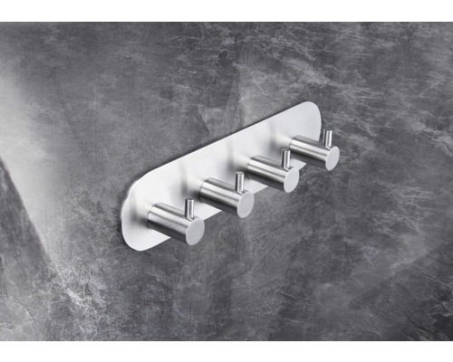 Wandgarderobe met vier haken van metaal