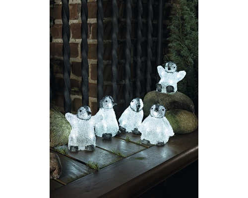 Decoratieve pinguïnfiguren met verlichting voor buiten