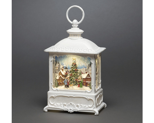 Decoratieve lantaarn met kerstmotief en verlichting