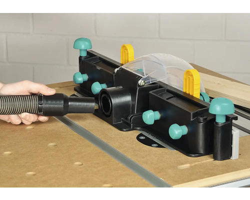 Wolfcraft geleiderail met afzuigaansluiting voor nauwkeurig zagen