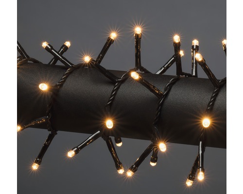 Lichtsnoer met warmwitte LEDs op zwarte kabel