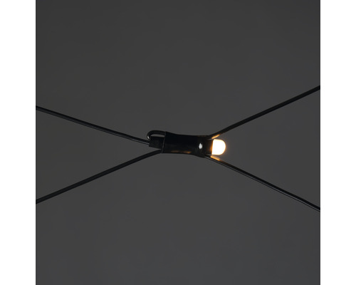 Detail van een lichtsnoer met gloeilamp en kabel