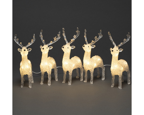 KONSTSMIDE Kerstverlichting LED lichtsnoer 5 rendieren 40 lampjes warmwit 4 m Vijf verlichte rendierfiguren als kerstdecoratie