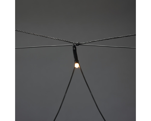Gedetailleerde opname van een lichtsnoer met kabel en LED-lamp