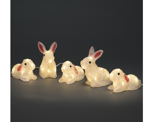 Decoratieve konijnenfiguren met verlichting voor binnenshuis