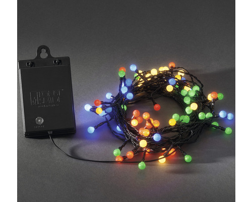 KONSTSMIDE Kerstverlichting LED wereld lichtsnoer 80 lampjes gekleurd 7,9 m Batterijgevoede LED-lichtslinger met gekleurde lampen