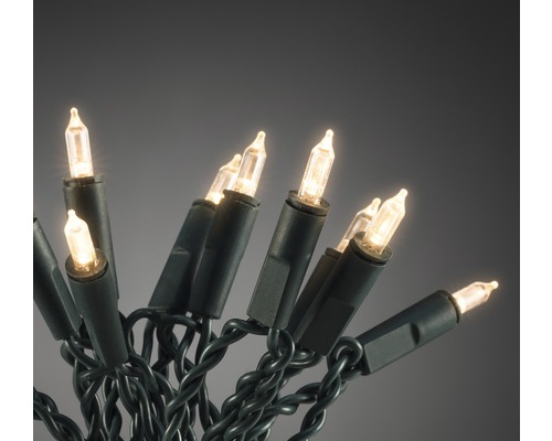 Lichtsnoer met gloeilampen en groene kabel