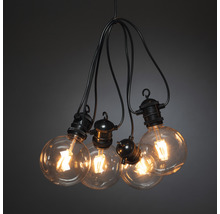Hanglamp met vijf gloeilampen en zwarte ophanging