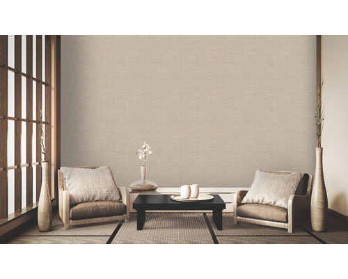 Lichte kamer met textielbehang en Aziatisch design