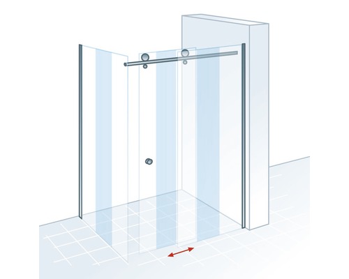 Douchecabine met glazen schuifdeur