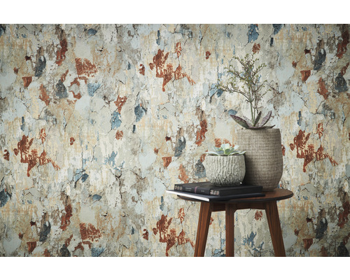 Stijlvol behang met stucwerkstructuur imiteert een oude muur