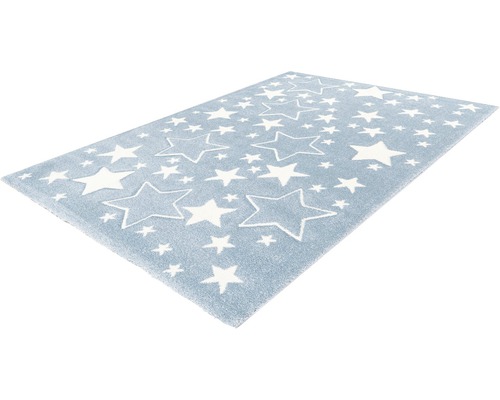 Blauw tapijt met sterrenpatroon