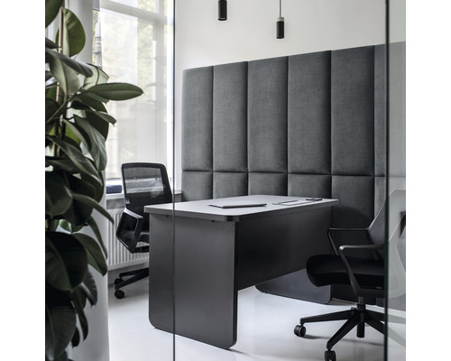 MOLLIS Wandkussen Kingston blauwgrijs 30x90 cm Kantoor met bureau, bureaustoelen en akoestische panelen voor geluidsisolatie