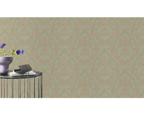 Behang met floraal damastpatroon in klassieke stijl