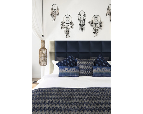 MOLLIS Wandkussen Riviera donkerblauw 30x30 cm Slaapkamer met blauw hoofdeinde, decoratieve kussens, sprei en dromenvangers